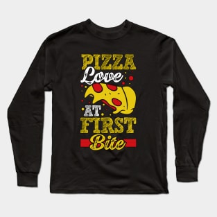 Pizza love at first bite Long Sleeve T-Shirt